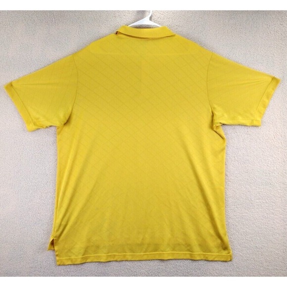Adidas Golf Polo Shirt Men's XL Yellow ClimaCool Short Sleeve Performance - Picture 13 of 16